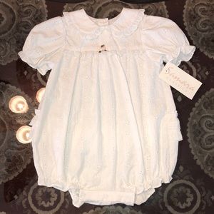 Vintage Samara Classics girls White Rose Romper